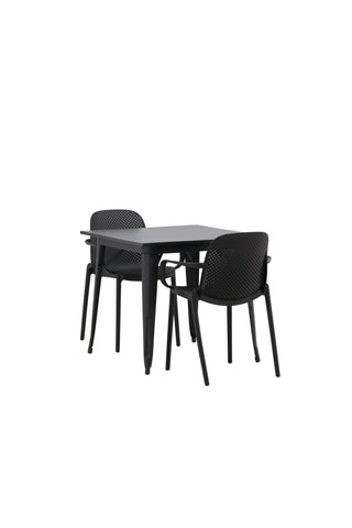 Venture Home Tempe Matbord - Svart / Svart MDF +Baltimore Matstol - Svart / Svart plast _2