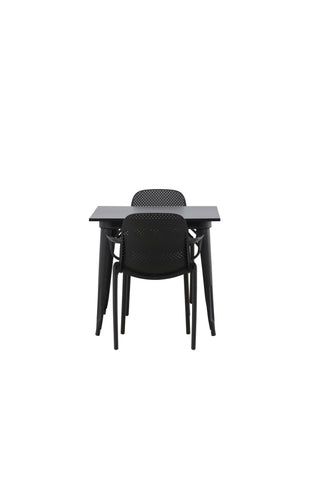 Venture Home Tempe Matbord - Svart / Svart MDF +Baltimore Matstol - Svart / Svart plast _2