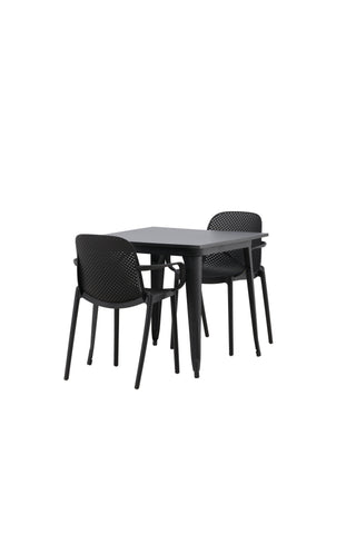 Venture Home Tempe Matbord - Svart / Svart MDF +Baltimore Matstol - Svart / Svart plast _2