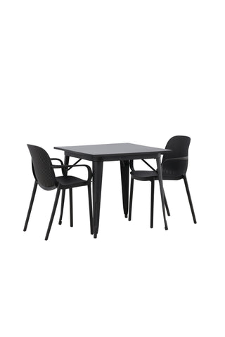 Venture Home Tempe Matbord - Svart / Svart MDF +Baltimore Matstol - Svart / Svart plast _2