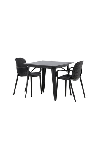 Venture Home Tempe Matbord - Svart / Svart MDF +Baltimore Matstol - Svart / Svart plast _2
