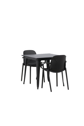 Venture Home Tempe Matbord - Svart / Svart MDF +Baltimore Matstol - Svart / Svart plast _2