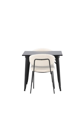 Venture Home Tempe Matbord - Svart / Svart MDF +Crosett Matstol - Mattsvart / Mattsvart plast _2