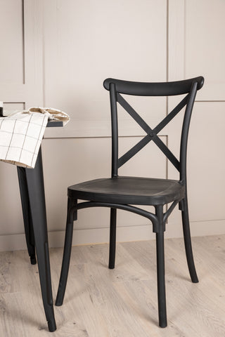 Venture Home Tempe Matbord - Svart / Svart MDF +Crosett Matstol - Mattsvart / Mattsvart plast _2