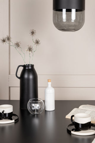 Venture Home Tempe Matbord - Svart / Svart MDF +Crosett Matstol - Mattsvart / Mattsvart plast _2