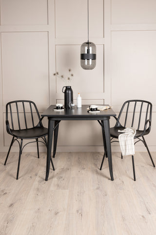 Venture Home Tempe Matbord - Svart / Svart MDF +Dyrön Matstol - Svart Polypropylen _2