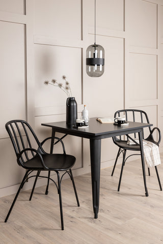Venture Home Tempe Matbord - Svart / Svart MDF +Dyrön Matstol - Svart Polypropylen _2