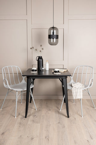 Venture Home Tempe Matbord - Svart / Svart MDF +Dyrön Matstol - Greige Polypropylene _2