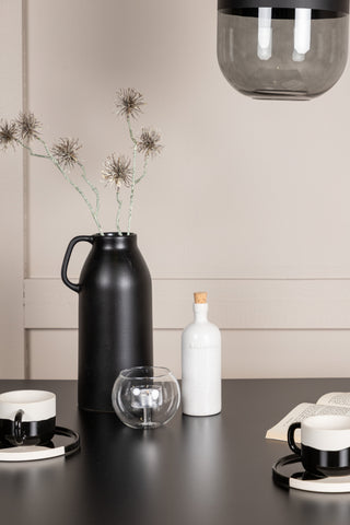 Venture Home Tempe Matbord - Svart / Svart MDF +Dyrön Matstol - Greige Polypropylene _2