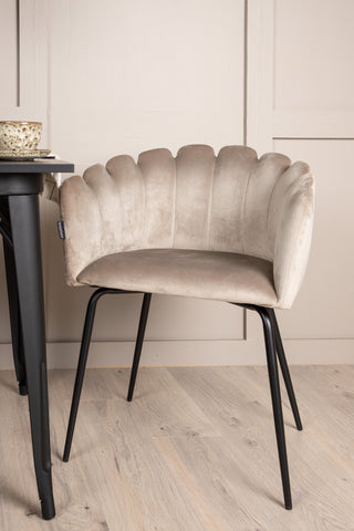 Venture Home Tempe Matbord - Svart / Svart MDF +Limhamn Stol - Svart / Beige sammet _2