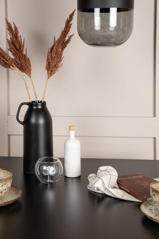 Venture Home Tempe Matbord - Svart / Svart MDF +Limhamn Stol - Svart / Beige sammet _2