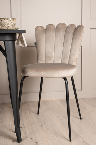 Venture Home Tempe Matbord - Svart / Svart MDF +Limhamn Light Chair - Svart / Beige Sammet _2