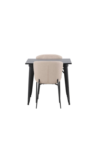 Venture Home Tempe Matbord - Svart / Svart MDF +Baltimore Matstol - Svart / Svart plast _2