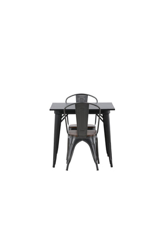 Venture Home Tempe Matbord - Svart / Svart MDF +Ursholmen Matstol - Svart Polypropylen _2