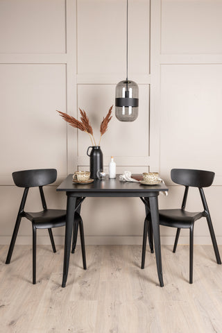 Venture Home Tempe Matbord - Svart / Svart MDF +Ursholmen Matstol - Svart Polypropylen _2