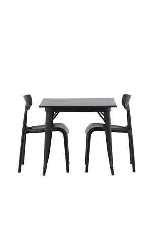 Venture Home Tempe Matbord - Svart / Svart MDF +Ursholmen Matstol - Svart Polypropylen _2