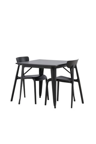 Venture Home Tempe Matbord - Svart / Svart MDF +Ursholmen Matstol - Svart Polypropylen _2