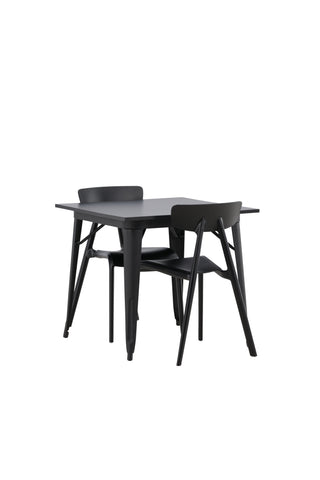 Venture Home Tempe Matbord - Svart / Svart MDF +Ursholmen Matstol - Svart Polypropylen _2