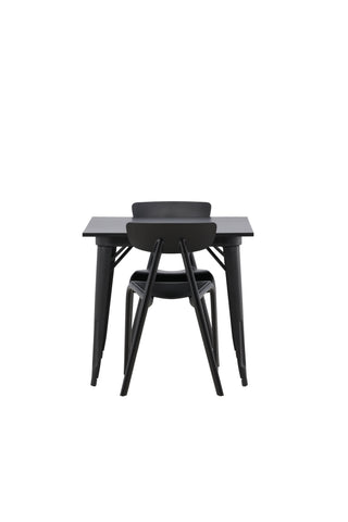 Venture Home Tempe Matbord - Svart / Svart MDF +Ursholmen Matstol - Svart Polypropylen _2