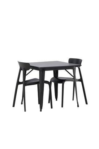 Venture Home Tempe Matbord - Svart / Svart MDF +Ursholmen Matstol - Svart Polypropylen _2