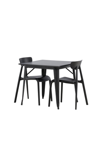 Venture Home Tempe Matbord - Svart / Svart MDF +Ursholmen Matstol - Svart Polypropylen _2