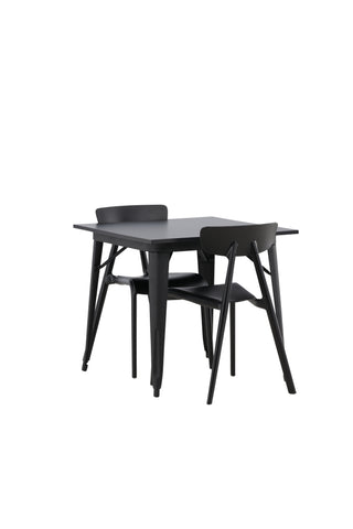 Venture Home Tempe Matbord - Svart / Svart MDF +Ursholmen Matstol - Svart Polypropylen _2