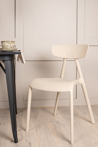 Venture Home Tempe Matbord - Svart / Svart MDF +Ursholmen Matstol - Natur/beige Polypropylen _2
