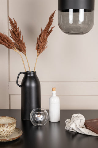 Venture Home Tempe Matbord - Svart / Svart MDF +Ursholmen Matstol - Natur/beige Polypropylen _2