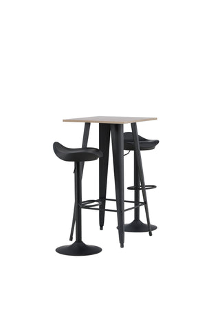 Venture Home Tempe Barbord - Svart / Natur MDF +Adesto Barstol - Svart / Mattsvart ABS _2