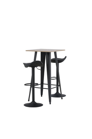 Venture Home Tempe Barbord - Svart / Natur MDF +Adesto Barstol - Svart / Mattsvart ABS _2