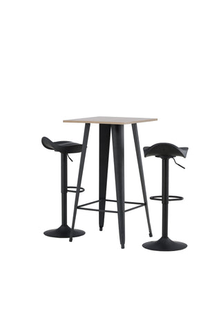 Venture Home Tempe Barbord - Svart / Natur MDF +Adesto Barstol - Svart / Mattsvart ABS _2
