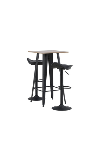 Venture Home Tempe Barbord - Svart / Natur MDF +Adesto Barstol - Svart / Mattsvart ABS _2