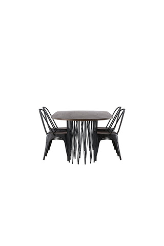 Venture Home Tempe Barbord - Svart / Natur MDF +Adesto Barstol - Svart / Mattsvart ABS _2