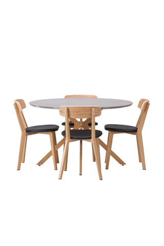 Venture Home Olivia Matbord-VittvättFöner+ChicoMatstol-Svart/VitBoucle_4