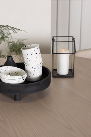 Venture Home Olivia Matbord-VittvättFanas+SimrishmanMatstol-Svart/BeigeTC-tyg_4