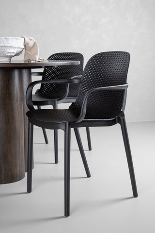 Venture Home Olivia Matbord-Mocca/MoccaFaner+BaltimoreMatstol-Svart/SvartPlast_4