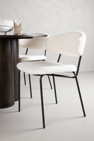 Venture Home OliviaDiningTable-Mocca/MoccaFaner+ChicoDiningChair-Svart/VitBoucle_4