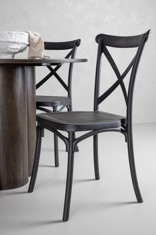 Venture Home Olivia Matbord-Mocca/MoccaFaner+Crosett Matstol-Mattsvart/MattsvartPlast_4