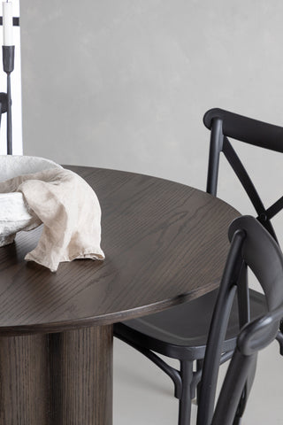Venture Home Olivia Matbord-Mocca/MoccaFaner+Crosett Matstol-Mattsvart/MattsvartPlast_4