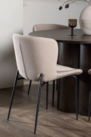 Venture Home Olivia Matbord-Mocca/MoccaFaner+ModestoMatsalsstol-Grå/SmokedBlackBoucle_4