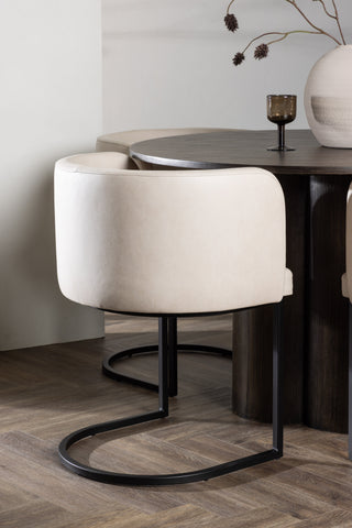Venture Home Olivia Matbord-Mocca/MoccaFaner+SimrishmanMatstol-Svart/BeigeTC-tyg_4