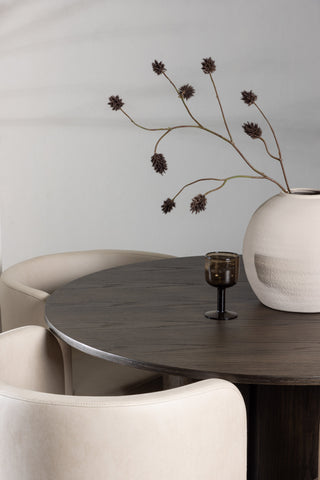 Venture Home Olivia Matbord-Mocca/MoccaFaner+SimrishmanMatstol-Svart/BeigeTC-tyg_4