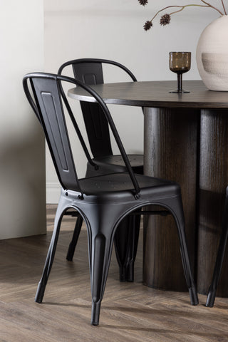 Venture Home Olivia Matbord-Mocca/MoccaVeneer+TempeDiningChair-Mattsvart/Metal_4
