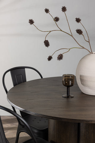Venture Home Olivia Matbord-Mocca/MoccaVeneer+TempeDiningChair-Mattsvart/Metal_4