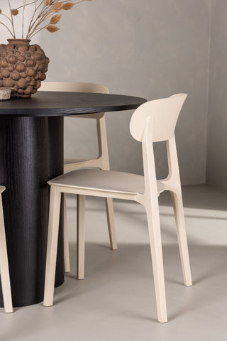 Venture Home Olivia Matbord-Svart/SvartFanér+Åstol Matstol-NaturTräplastkomposit_4