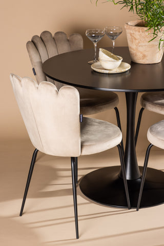 Venture Home Glade Matbord - Svart / Svart MDF +Limhamn Light Chair - Svart / Beige Sammet _4