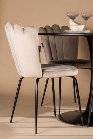 Venture Home Glade Matbord - Svart / Svart MDF +Limhamn Light Chair - Svart / Beige Sammet _4