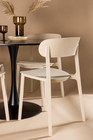 Venture Home Glade Matbord - Svart / Svart MDF +Åstol Matstol - Natur Träplastkomposit _4
