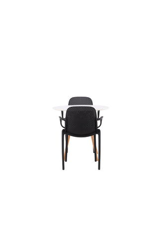 Venture Home Danburi Matbord - Woodlook / Woodlook MDF +Crosett Matstol - Mattsvart / Mattsvart plast _2