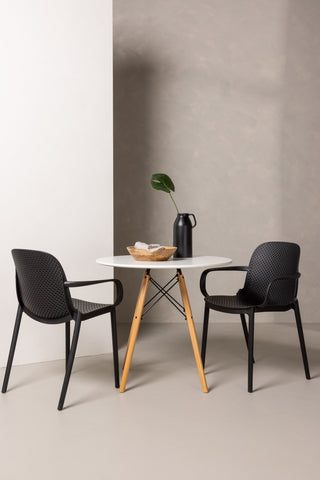 Venture Home Danburi Matbord - Woodlook / Woodlook MDF + Baltimore Dining Chair - Svart / Svart plast _2